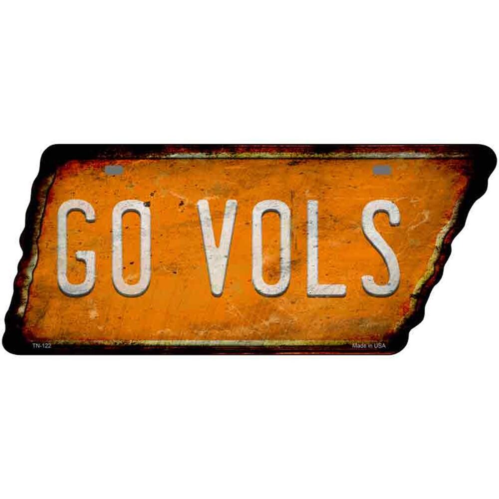 Go Vols Novelty Metal License Plate Tag Tennessee New Rustic Sign Volunteers